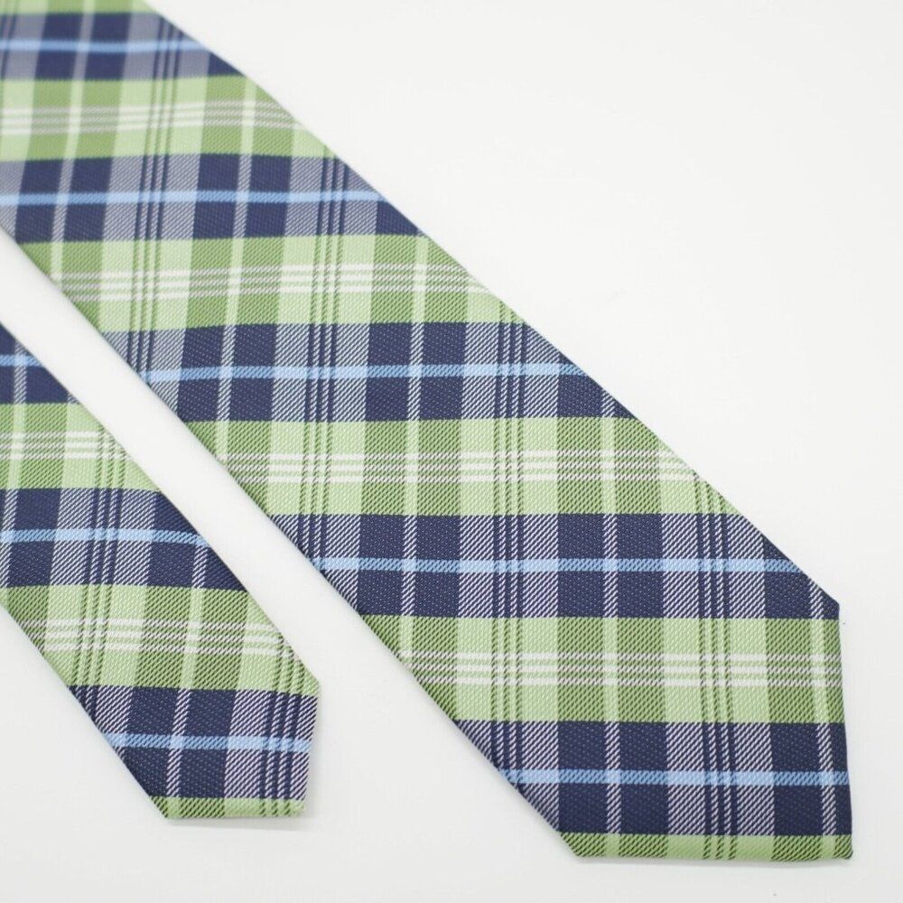 Chaps Blue Green Plaid Boys Polyester Tie